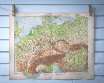 1906 Vintage Central Europe Map