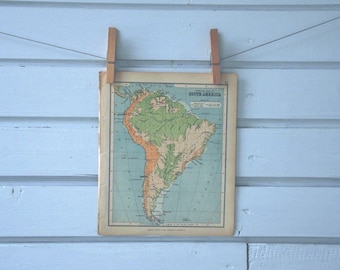 1896 Vintage South America Map