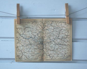 1900 Vintage Paris & Surroundings Map