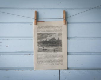 1897 Vintage Ottawa Lithograph Illustration