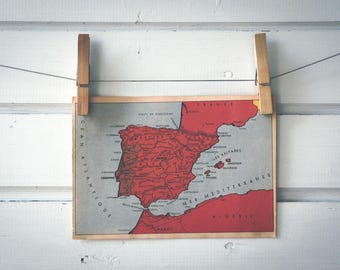 1942 Vintage Map of Spain