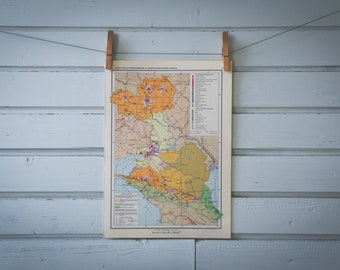 1967 Vintage Southwest Russia Map