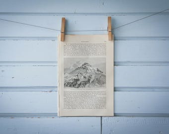 1897 Vintage Uncompahgre Peak Lithograph Illustration