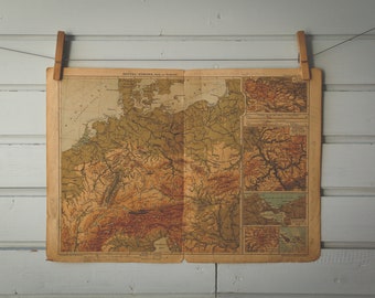 1900s Vintage Mitteleuropa Map