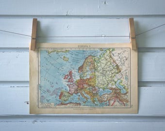 1930 Vintage Map of Europe
