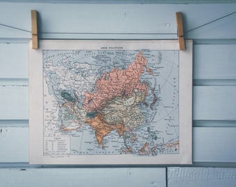 1924 Vintage Map of Asia