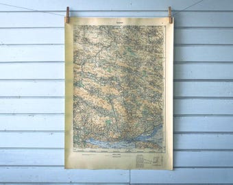 1949 Vintage Trogir & Hinterland Map