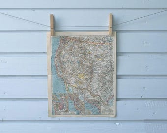 1938 Vintage Western USA Map