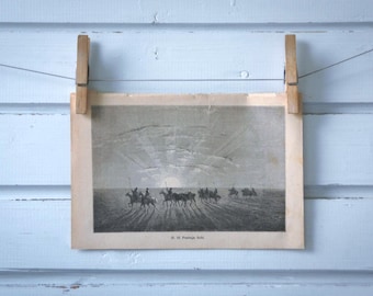 1888 Vintage Gobi Desert Lithograph Illustration