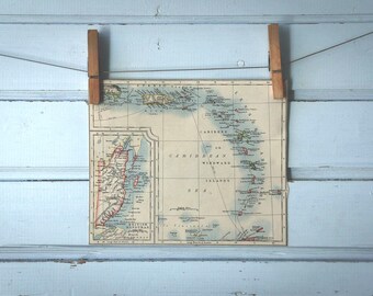 1892 Vintage Map of the Caribbean