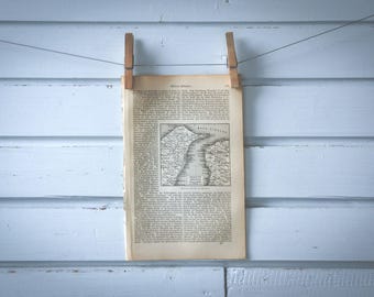 1890 Vintage Strait of Messina Map