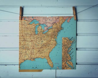 1964 Vintage East USA Map