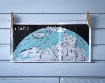 1962 Vintage Map of Arctic