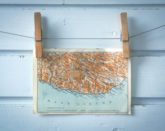 1926 Vintage West Italian Riviera Map