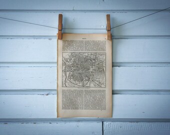 1890 Vintage Madrid Map