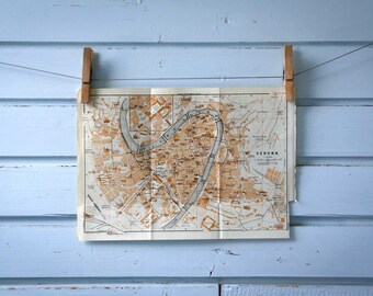 1931 Vintage Map of Verona