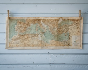 Rare find* 1887 Vintage Map of the Mediterranean