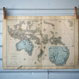 1880 Vintage Oceania Map