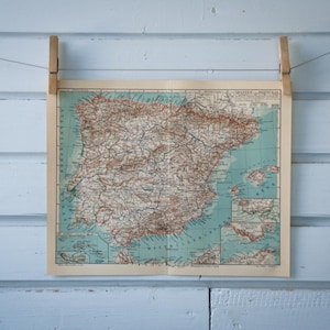 Mapa antiguo de España de 1907