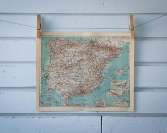 1907 Vintage Map of Spain