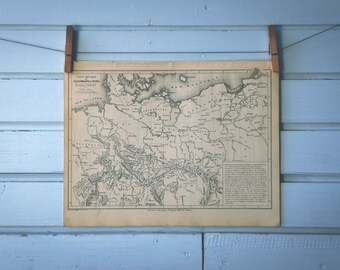 1886 Vintage North Germany Map