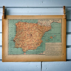 Carte vintage 1941 de l'Espagne