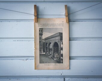 1894 Vintage Florence Lithograph Illustration