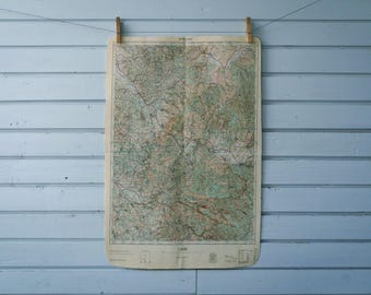 1957 Vintage East Serbia Map