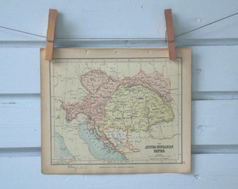 1896 Vintage Austria-Hungary Map