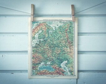 1959 Vintage Map of Russia