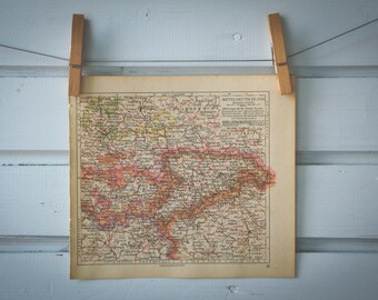 1929 Vintage Central Germany Map