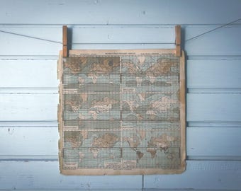 1908 Vintage World Climate Map