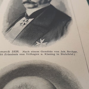1907 Vintage Otto von Bismarck Lithograph Illustration image 9