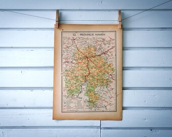1941 Vintage Map of the Namur Province of Belgium