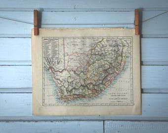 1892 Vintage South Africa Map