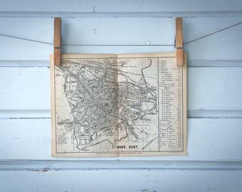 1878 Vintage Map of Ghent