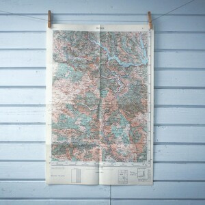 Mapa vintage del parque natural de Blidinje Oriental de 1954
