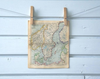 1941 Vintage Scandinavia Map