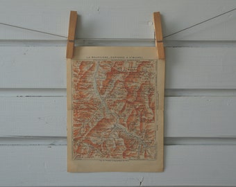 1920 Vintage Maurienne Valley Map