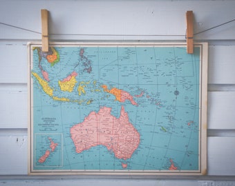 1957 Vintage Australia Map