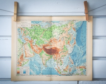 1931 Vintage Map of Asia