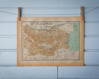 1941 Vintage Bulgaria Map