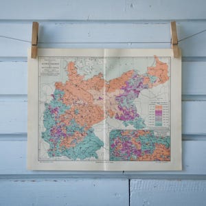 1907 Vintage Verteilungsplan der Katholiken und Protestanten