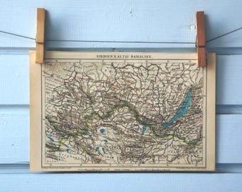 1894 Vintage South Siberia Map