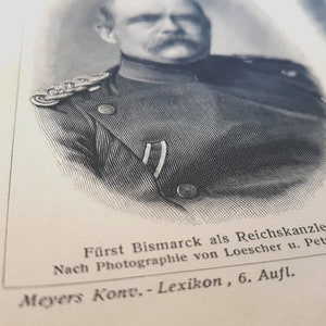 1907 Vintage Otto von Bismarck Lithograph Illustration image 6