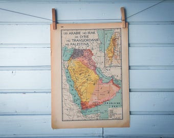 1941 Vintage Map of the Arabian Peninsula