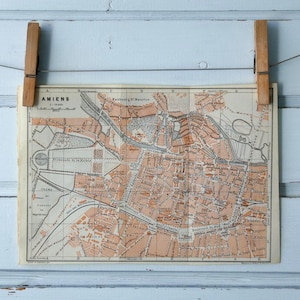1909 Vintage Amiens Map