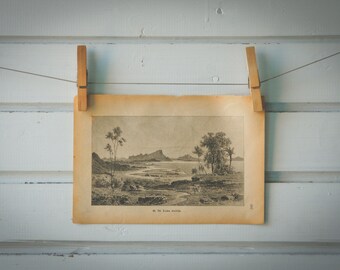 1894 Vintage Avlida Bay Lithograph Illustration