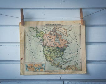 1924 Vintage North America Map