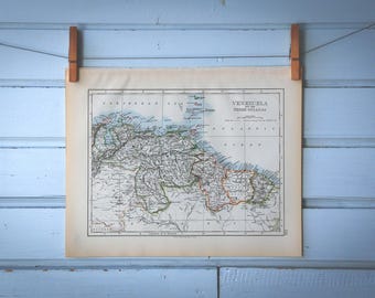 1901 Vintage Map of Venezuela